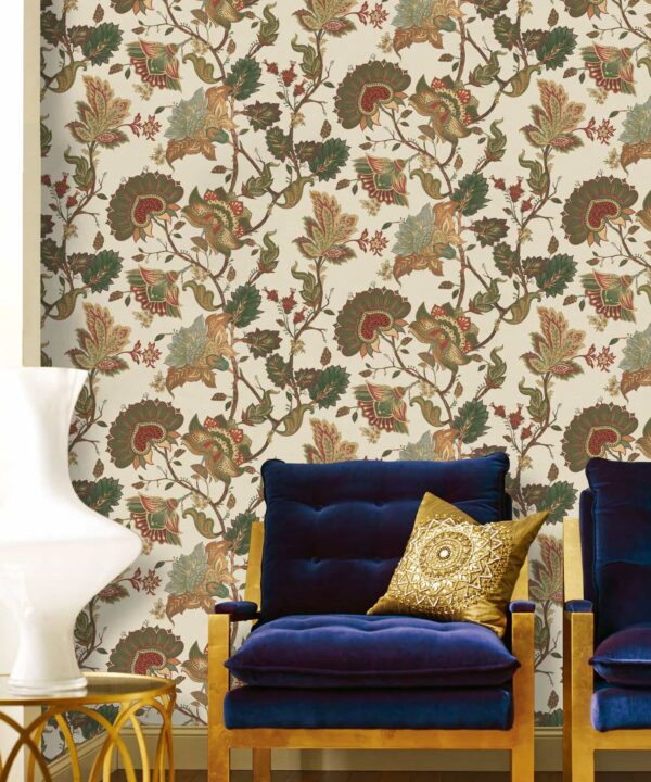 Sanskriti Mughal Ornate Floral Wallpaper - Image 1